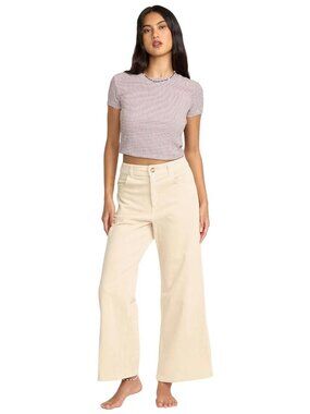 Billabong Free Fall Wide Leg Corduroy Pants - White Cap/Cream